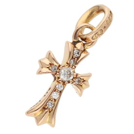 クロムハーツ Chrome Hearts　 22K CRS BBYFAT P DMND ベイビーファット PAVEダイヤ ゴールドネックレストップ(イエローゴールド×クリア 3.01g)【501152】【SJ02】【小物】【中古】bb339#rinkan*B