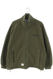 ダブルタップス WTAPS　サイズ:2 202ATDT-CSM31 ロゴ刺繍フリースジャケットブルゾン(カーキ)【901152】【BS99】【メンズ】【中古】bb187#rinkan*B