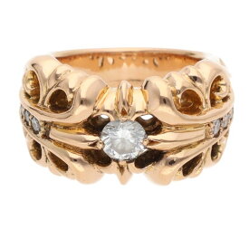 クロムハーツ Chrome Hearts　サイズ:14号 22K K&T DIA PAVEダイヤ ゴールドリング(イエローゴールド×クリア 29.09g)【911152】【OK15】【小物】【中古】bb87#rinkan*B