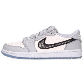 ナイキ NIKE　×ディオール DIOR サイズ:24.5cm AIR JORDAN 1 LOW OG DIOR CN8608-002 エアジョーダン1ローオージーディオールスニーカー(ホワイト×グレー×ブラック)【512152】【SB01】【レディース】【小物】【中古】bb356#rinkan*A