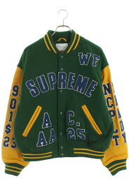 シュプリーム SUPREME　サイズ:M 25SS Praises Varsity Jacket プレイズバーシティジャケットブルゾン(グリーン)【101062】【BS99】【メンズ】【中古】bb187#rinkan*B
