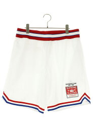 シュプリーム SUPREME　×ミッチェルアンドネス Mitchell&Ness サイズ:S 21SS Mitchell & Ness Basketball Short バスケットボールハーフパンツ(ホワイト)【101062】【BS99】【メンズ】【中古】bb187#rinkan*B