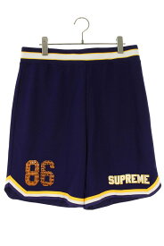シュプリーム SUPREME　サイズ:S 22SS Faux Croc Basketball Short フェイククロコバスケットボールハーフパンツ(パープル)【101062】【OM10】【メンズ】【中古】bb187#rinkan*B