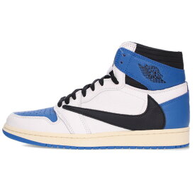 ナイキ NIKE　×トラヴィススコット Travis Scott サイズ:27cm AIR JORDAN 1 HI OG SP FRAGMENT MILITARY BLUE DH3227-105 エアジョーダン1ハイミリタリーブルースニーカー(ホワイト×ブルー×ブラック)【622152】【SB01】【メンズ】【小物】【中古】bb94#rinkan*S