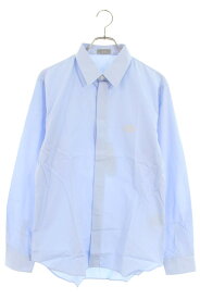 ディオール DIOR　×ナイキ NIKE サイズ:41 013C502J1581 AIR DIOR ロゴ刺繍長袖シャツ(ブルー)【822152】【OM10】【メンズ】【中古】bb51#rinkan*A