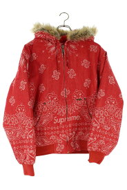 シュプリーム SUPREME　サイズ:S 25SS Bandana Jacquard Denim Hooded Work Jacket バンダナジャガードデニムブルゾン(レッド)【401062】【BS55】【メンズ】【中古】bb187#rinkan*A