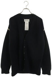 メゾンマルジェラ Maison Margiela　サイズ:S 22AW S50HA1081 ダメージ加工デニムエルボーパッチカーディガン(ネイビー)【401062】【OM10】【メンズ】【中古】bb187#rinkan*B