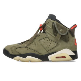 ナイキ NIKE　×トラヴィススコット Travis Scott サイズ:27.5cm AIR JORDAN 6 RETRO SP CN1084-200 エアジョーダン6レトロスニーカー(カーキ×ブラック×ホワイト)【102062】【BS99】【メンズ】【小物】【中古】bb443#rinkan*B