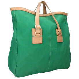 ジルサンダー JILSANDER　 レザー切替キャンバストートバッグ(グリーン×ベージュ)【103062】【BS99】【小物】【中古】bb51#rinkan*B