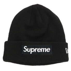 シュプリーム SUPREME　×ニューエラ New Era New Era Box Logo Beanie ボックスロゴビーニーキャップ帽子(ブラック)【103062】【BS99】【小物】【中古】bb51#rinkan*B