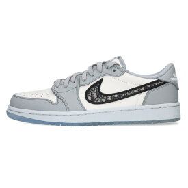 ナイキ NIKE　×ディオール DIOR サイズ:26cm AIR JORDAN 1 LOW OG DIOR CN8608-002 エアジョーダン1ローオージーディオールスニーカー(ホワイト×グレー×ブラック)【312062】【SB01】【メンズ】【小物】【中古】bb212#rinkan*A