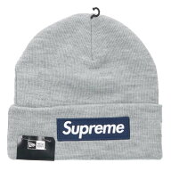 シュプリーム SUPREME　 New Era Box Logo Beanie ボックスロゴビーニー帽子(グレー×ネイビー)【103062…