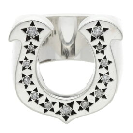 テンダーロイン TENDERLOIN　サイズ:10号 T-H.S RING SILVER STONE ホースシューシルバーダイヤリング(シルバー×クリア 35.93g)【503062】【NO05】【小物】【中古】bb390#rinkan*C