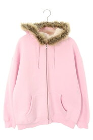シュプリーム SUPREME　サイズ:XL Faux Fur Zip Up Hooded Sweatshirt ファー付きジップアップパーカー(ピンク)【213062】【BS99】【メンズ】【中古】bb420#rinkan*B