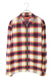 シュプリーム SUPREME　サイズ:L 24SS Shadow Plaid Flannel Zip Up Shirt シャドウプレイドジップアップ長袖シャツ(マルチカラー)【513062】【BS99】【メンズ】【中古】bb187#rinkan*B