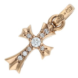 クロムハーツ Chrome Hearts　 22K CRS BBYFAT P DMND ベイビーファット PAVEダイヤ チャーム ゴールドネックレストップ(イエローゴールド×クリア 2.86g)【723062】【OK15】【小物】【中古】bb379#rinkan*A