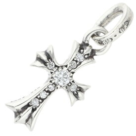クロムハーツ Chrome Hearts　 CRS BBYFAT P DMND ベイビーファット PAVEダイヤ チャーム シルバーネックレストップ(シルバー×クリア 1.84g)【104062】【SS07】【小物】【中古】bb78#rinkan*A