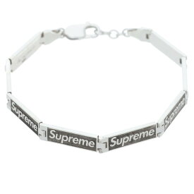 シュプリーム SUPREME　×ジェイコブ JACOB&CO. 23SS Logo Link Bracelet ロゴリンクブレスレット(シルバー 14.82g)【604062】【OM10】【小物】【中古】bb455#rinkan*B
