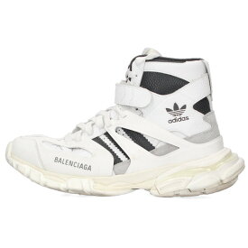 バレンシアガ BALENCIAGA　×アディダス adidas サイズ:40 Track Forum トラックフォーラムハイカットスニーカー(ホワイト×ブラック)【324062】【BS99】【メンズ】【小物】【中古】bb428#rinkan*B