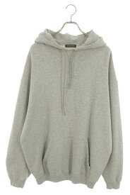 バレンシアガ BALENCIAGA　サイズ:M 570811 TEV67 バックロゴ刺繍パーカー(グレー)【415062】【BS99】【メンズ】【中古】bb356#rinkan*C
