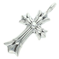 クロムハーツ Chrome Hearts　 DBL CH CRS ダブルCHクロス シルバーネックレストップ(シルバー 4.71g)【3…