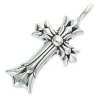 クロムハーツ Chrome Hearts　 DBL CH CRS ダブルCHクロス シルバーネックレストップ(シルバー 4.77g)【3…