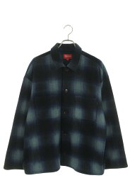 シュプリーム SUPREME　サイズ:L 20AW Shadow Plaid Fleece Shirt シャドウプレイドフリース長袖シャツ(ブルー×ブラック)【106062】【BS99】【メンズ】【中古】bb380#rinkan*B