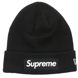 シュプリーム SUPREME　×ニューエラ New Era New Era Box Logo Beanie ボックスロゴビーニーキャップ帽子(ブラック)【216062】【BS99】【小物】【中古】bb18#rinkan*B