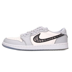 ナイキ NIKE　×ディオール DIOR サイズ:27cm AIR JORDAN 1 LOW OG DIOR CN8608-002 エアジョーダン1ローオージーディオールスニーカー(ホワイト×グレー×ブラック)【216062】【OM10】【メンズ】【小物】【中古】bb360#rinkan*B