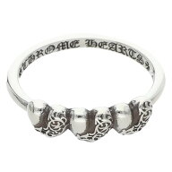 クロムハーツ Chrome Hearts　サイズ:4号 BUBBLEGUM 3HEART バブルガム3ハート シルバーリング(シルバー …