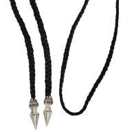クロムハーツ Chrome Hearts　 SPIKE LEATHER BRAID スパイクレザーブレード レザーネックレス(ブラック…