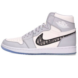 ナイキ NIKE　×ディオール DIOR サイズ:27.5cm AIR JORDAN 1 HIGH OG DIOR CN8607-002 エアジョーダン1ハイオージーディオールスニーカー(ホワイト×グレー×ブラック)【326062】【SB01】【メンズ】【小物】【中古】bb380#rinkan*S