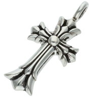 クロムハーツ Chrome Hearts　 DBL CH CRS ダブルCHクロス シルバーネックレストップ(シルバー 4.95g)【6…