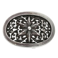 クロムハーツ Chrome Hearts　 BUCKL OVAL STAR1.5 1.5クラシックオーバルスター シルバーバックル(シル…