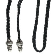 クロムハーツ Chrome Hearts　 LEATHER BRAID ボロチップレザーブレード レザーネックレス(ブラック×シ…