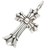 クロムハーツ Chrome Hearts　 DBL CH CRS ダブルCHクロス チャーム シルバーネックレストップ(シルバー …