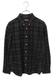 シュプリーム SUPREME　サイズ:M 24AW Plaid Flannel Shirt プレイドフランネル長袖シャツ(ブラック×グレー)【628062】【SB01】【メンズ】【中古】bb212#rinkan*B