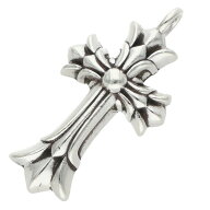 クロムハーツ Chrome Hearts　 DBL CH CRS ダブルCHクロス チャーム シルバーネックレストップ(シルバー …