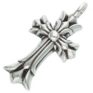 クロムハーツ Chrome Hearts　 DBL CH CRS ダブルCHクロス チャーム シルバーネックレストップ(シルバー …
