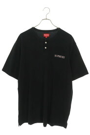 シュプリーム SUPREME　サイズ:L ヘンリーネックTシャツ(ブラック)【219062】【BS99】【メンズ】【中古】bb428#rinkan*B