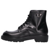 プラダ PRADA　サイズ:9.5 2TG220 055 F0002 トライアングルプレートブーツ(ブラック×シルバー)【809062…