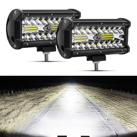 LED ワークライト 12V 24V 兼用 120W 6000K 防水 作業灯 デッキライト 投光器 前照灯 集魚灯 車幅灯 照明 トラック 2個セット