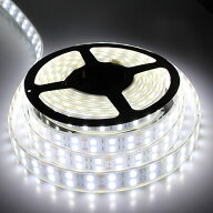 LEDテープライト 完全防水 DC24V SMD5050 防水加工 カバー付き 600連 二列式 LEDテープ 白色 ホワイト 5M…
