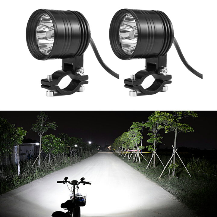 楽天市場】12V オートバイ バイク LED ヘッドライト 補助灯 6連 led 