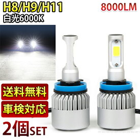 H8 H9 H11 COBチップ Hiビーム 8000LM LEDヘッドライト LEDフォグランプ 9V～32V対応送料無料