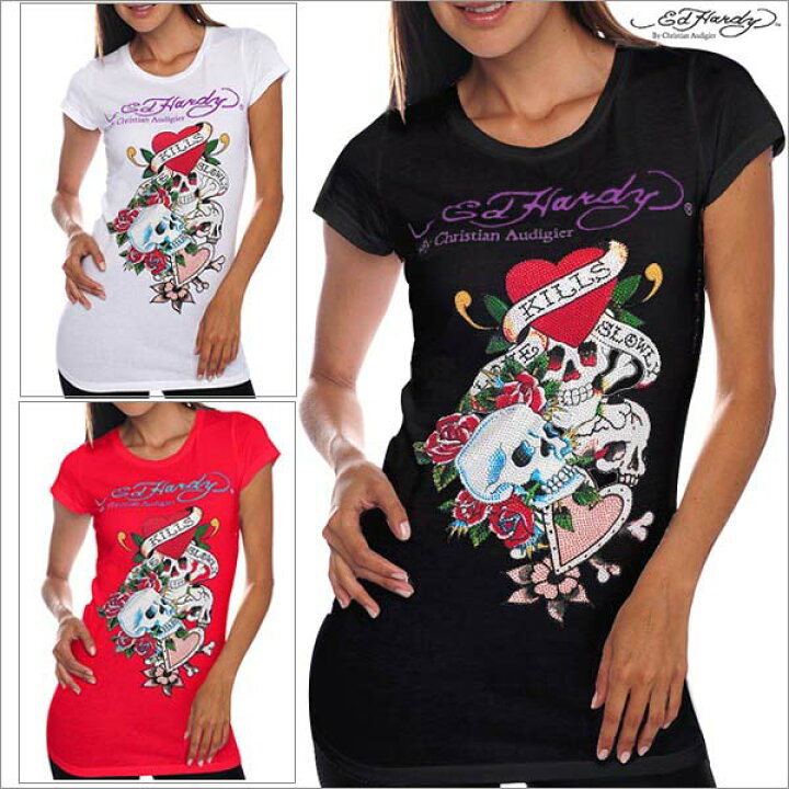 楽天市場】送料無料 レディース 半袖 Tシャツ エドハーディー Ed Hardy 