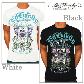 送料無料 メンズ　Tシャツ 　半袖　エドハーディー Ed Hardy ラブキル ギャンブルツアー ブラック　ホワイト　アメカジ　アメリカン　ロック　セレカジ