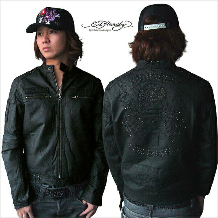 楽天市場】Ed Hardy ライダース レザージャケット メンズエド 