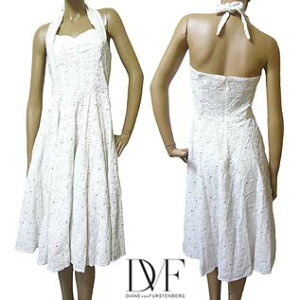 �������� ���f�B�[�X�@�����s�[�X�@�z���^�[�l�b�N�@�R�b�g�������s�[�X�@DIANE von FURSTENBERG Halterneck Sun Dress �_�C�A�� �t�H�� �t�@�X�e���o�[�O�@�ԕ��@�z���C�g�@�p�[�e�B�[�@�C�x���g�@�h