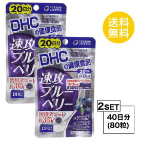 送料無料 2個セット DHC 速攻ブルーベリー 20日分 （40粒）ディーエイチシー サプリメント ビルベリー ルテイン ビタミンB1 ビタミンB2 ビタミンB6 ビタミンB12 トマトリコピン マリーゴールド クチナシ デュナリエラカロテン 目のサプリ 40代 50代 飲みやすい 手軽 日本製